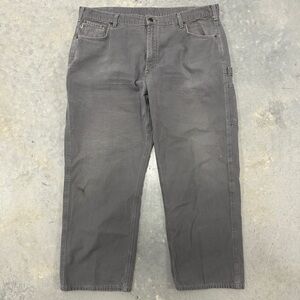 Carhartt B159 Loose Fit Carpenter Work Pants Gray Men's 42x30 Chino Duck Cotton